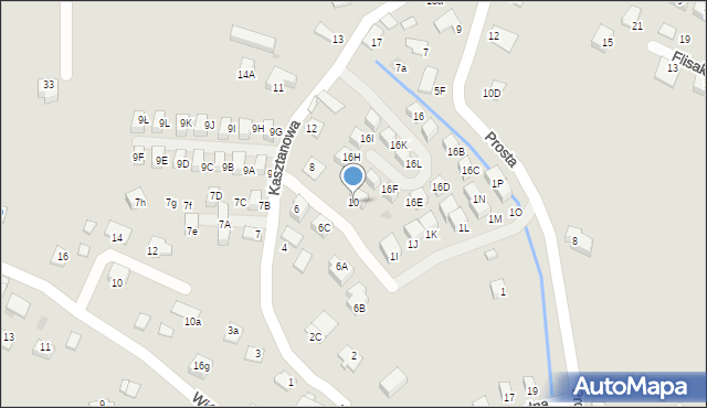 Niepołomice, Kasztanowa, 10, mapa Niepołomice