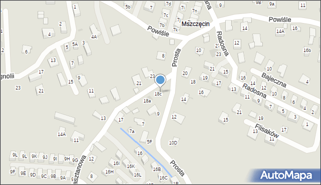 Niepołomice, Kasztanowa, 18d, mapa Niepołomice