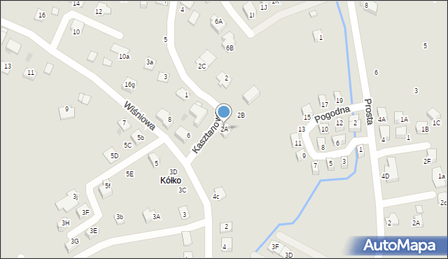 Niepołomice, Kasztanowa, 2A, mapa Niepołomice