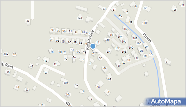 Niepołomice, Kasztanowa, 6, mapa Niepołomice