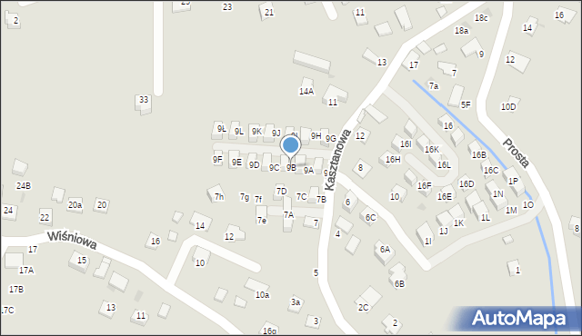 Niepołomice, Kasztanowa, 9B, mapa Niepołomice