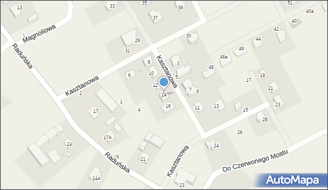 Niestępowo, Kasztanowa, 14, mapa Niestępowo