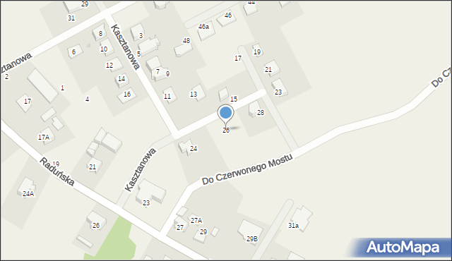 Niestępowo, Kasztanowa, 26, mapa Niestępowo