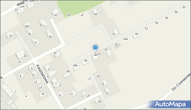 Niestępowo, Kasztanowa, 44, mapa Niestępowo