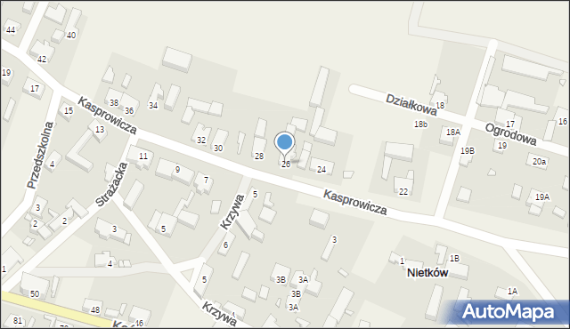 Nietków, Kasprowicza Jana, 26, mapa Nietków