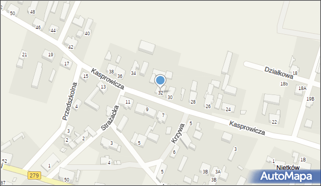 Nietków, Kasprowicza Jana, 32, mapa Nietków
