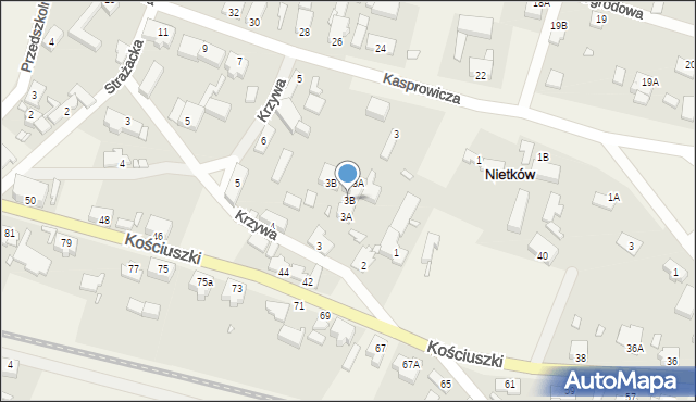 Nietków, Kasprowicza Jana, 3B, mapa Nietków