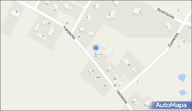 Niwy, Karpacka, 21, mapa Niwy