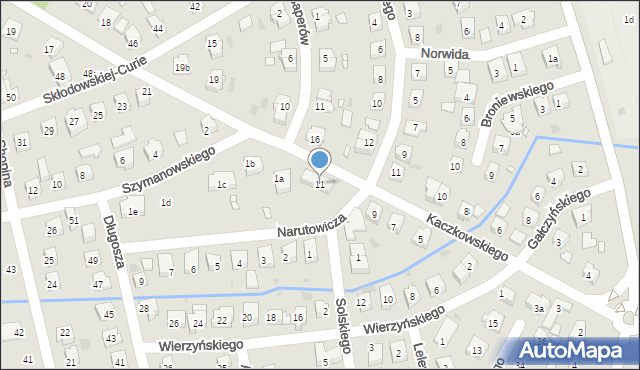 Nowa Sól, Kaczkowskiego, 11, mapa Nowa Sól