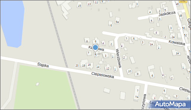 Nowa Sól, Kalinowa, 5, mapa Nowa Sól