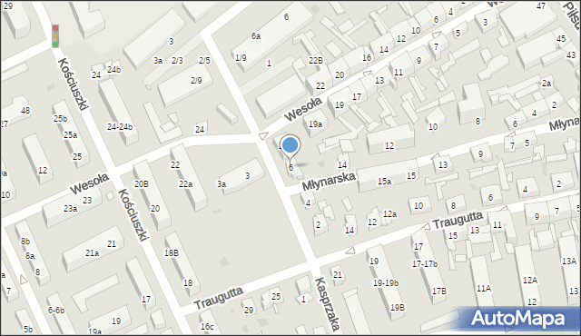 Nowa Sól, Kasprzaka, 6, mapa Nowa Sól
