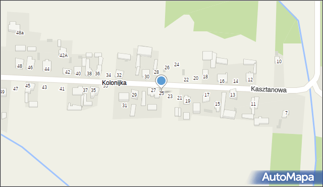 Nowe Chrusty, Kasztanowa, 25, mapa Nowe Chrusty