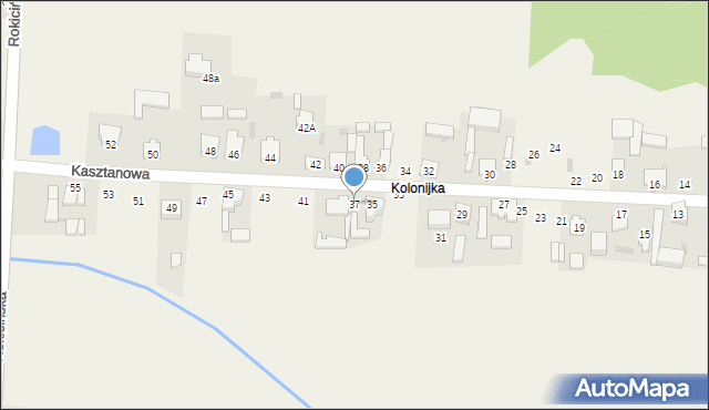 Nowe Chrusty, Kasztanowa, 37, mapa Nowe Chrusty