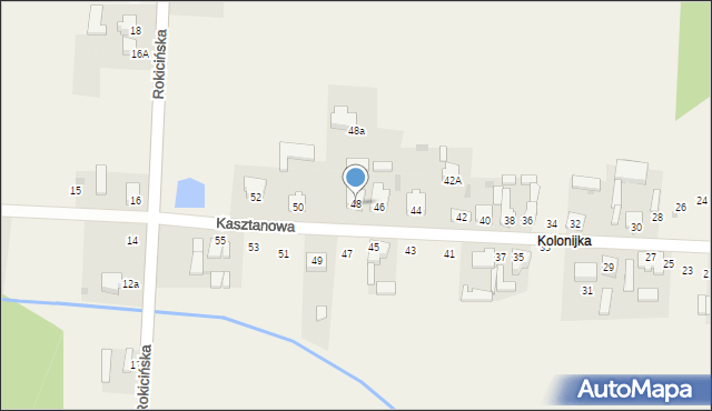 Nowe Chrusty, Kasztanowa, 48, mapa Nowe Chrusty