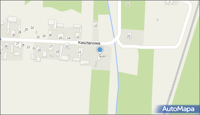 Nowe Chrusty, Kasztanowa, 7, mapa Nowe Chrusty