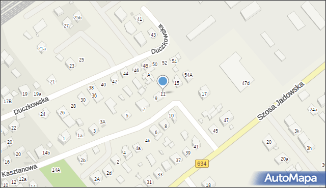 Nowe Lipiny, Kasztanowa, 11, mapa Nowe Lipiny