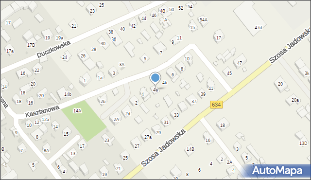 Nowe Lipiny, Kasztanowa, 4a, mapa Nowe Lipiny