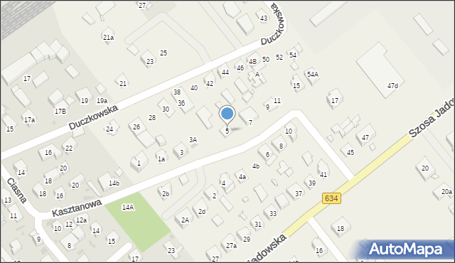 Nowe Lipiny, Kasztanowa, 5, mapa Nowe Lipiny