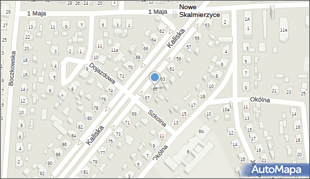 Nowe Skalmierzyce, Kaliska, 65, mapa Nowe Skalmierzyce