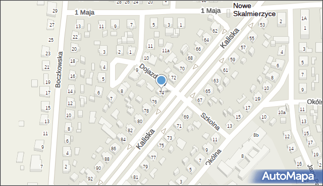 Nowe Skalmierzyce, Kaliska, 74, mapa Nowe Skalmierzyce