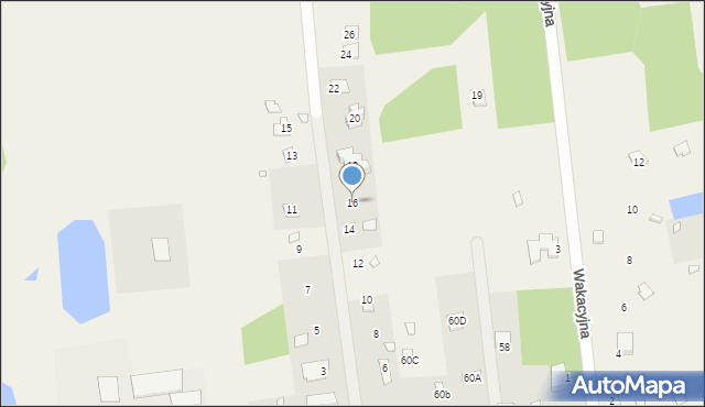 Nowe Załubice, Kalinowa, 16, mapa Nowe Załubice