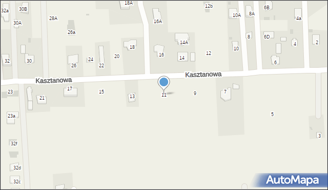 Nowy Krępiec, Kasztanowa, 11, mapa Nowy Krępiec