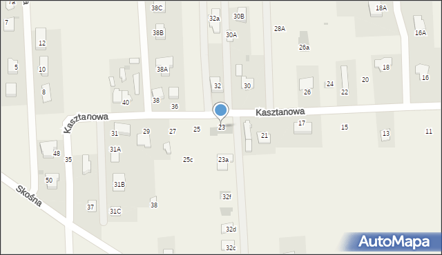 Nowy Krępiec, Kasztanowa, 23, mapa Nowy Krępiec