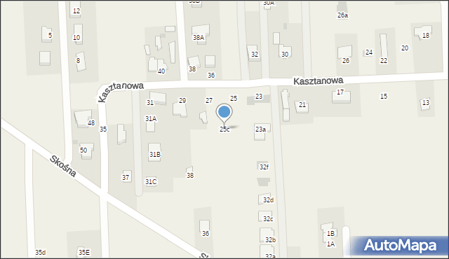 Nowy Krępiec, Kasztanowa, 25c, mapa Nowy Krępiec