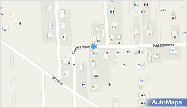 Nowy Krępiec, Kasztanowa, 31, mapa Nowy Krępiec