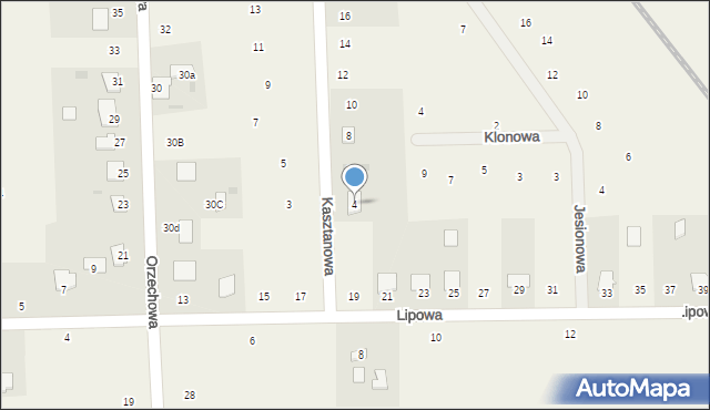 Nowy Zbrachlin, Kasztanowa, 4, mapa Nowy Zbrachlin