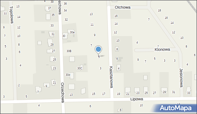 Nowy Zbrachlin, Kasztanowa, 5, mapa Nowy Zbrachlin