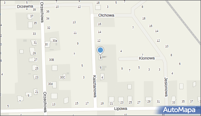 Nowy Zbrachlin, Kasztanowa, 8, mapa Nowy Zbrachlin