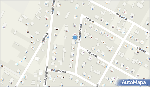 Nurzec-Stacja, Kasztanowa, 9, mapa Nurzec-Stacja