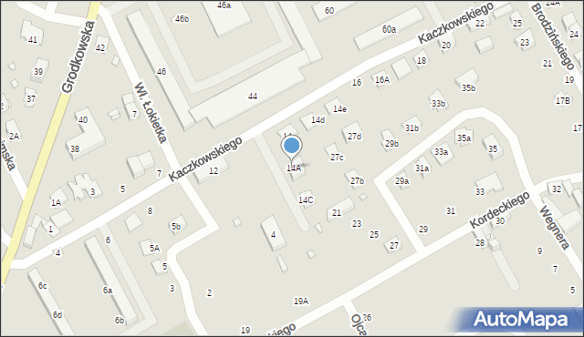 Nysa, Kaczkowskiego Zygmunta, 14A, mapa Nysy