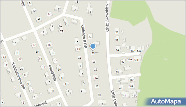 Nysa, Kadetów II RP, 20, mapa Nysy