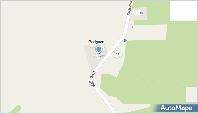 Oblęgór, Kalinowa, 19, mapa Oblęgór