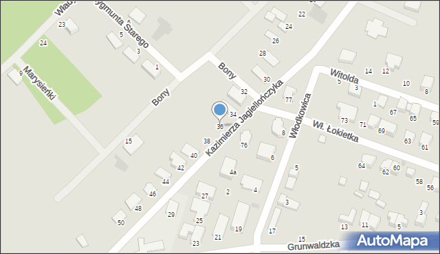 Oborniki Śląskie, Kazimierza Jagiellończyka, 36, mapa Oborniki Śląskie