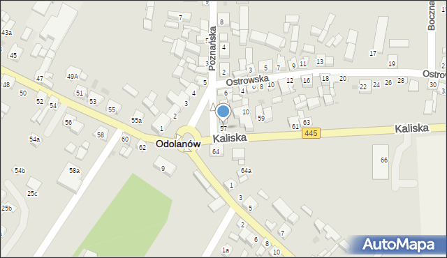 Odolanów, Kaliska, 57, mapa Odolanów