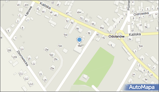 Odolanów, Kaliska, 58a, mapa Odolanów