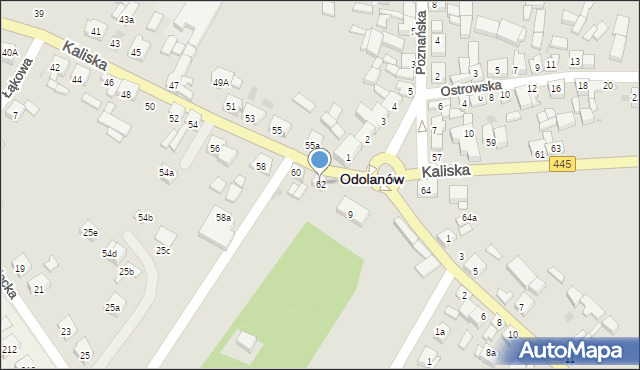 Odolanów, Kaliska, 62, mapa Odolanów