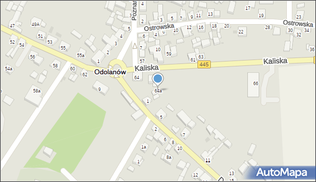 Odolanów, Kaliska, 64a, mapa Odolanów