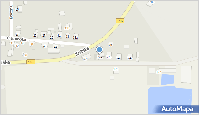 Odolanów, Kaliska, 72a, mapa Odolanów