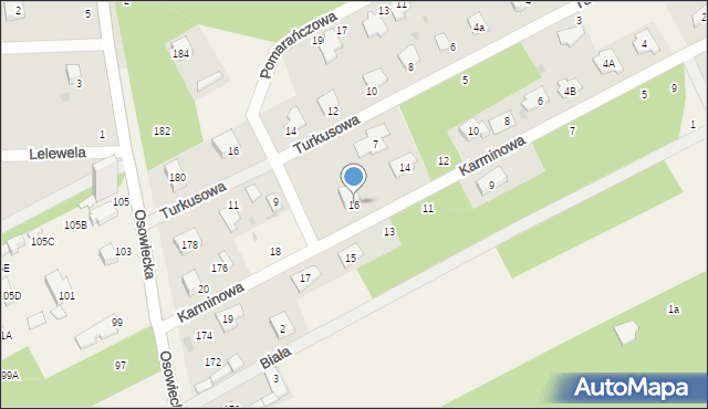 Odrano-Wola, Karminowa, 16, mapa Odrano-Wola