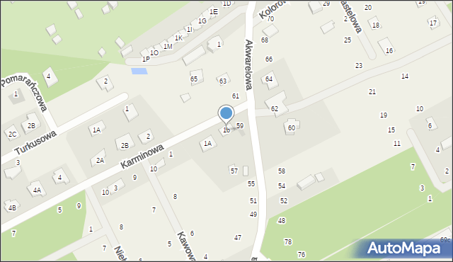 Odrano-Wola, Karminowa, 1b, mapa Odrano-Wola