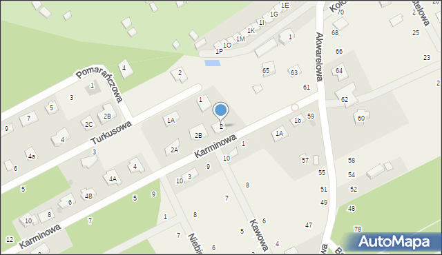 Odrano-Wola, Karminowa, 2, mapa Odrano-Wola