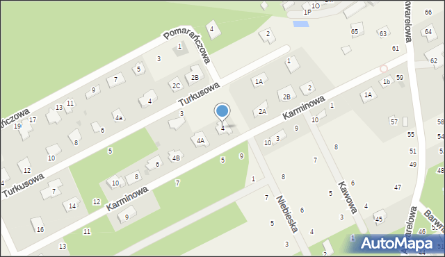 Odrano-Wola, Karminowa, 4, mapa Odrano-Wola