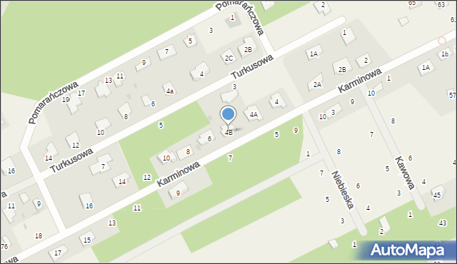 Odrano-Wola, Karminowa, 4B, mapa Odrano-Wola