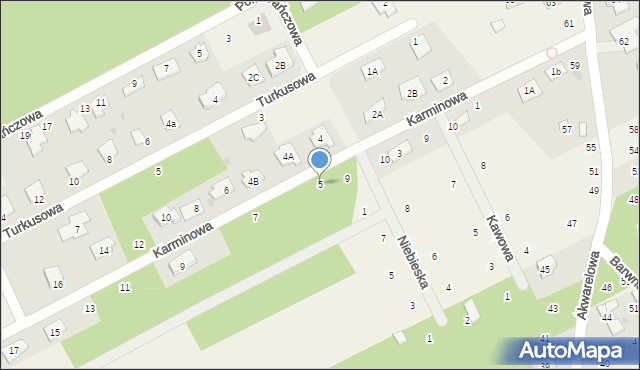 Odrano-Wola, Karminowa, 5, mapa Odrano-Wola