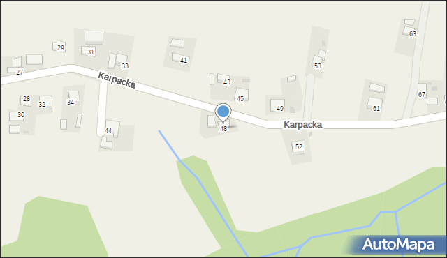 Okocim, Karpacka, 48, mapa Okocim