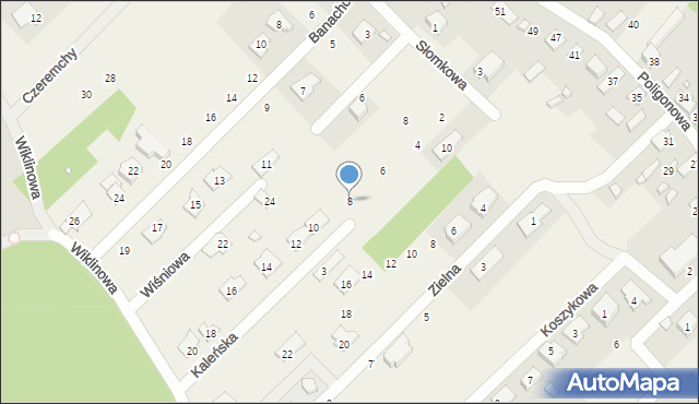 Okuniew, Kaleńska, 8, mapa Okuniew